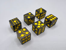 Load image into Gallery viewer, Yellow &amp; Gunmetal | Metal Circuit Dice | 6-Piece Set
