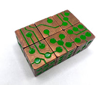 Load image into Gallery viewer, Green &amp;  Copper | Metal Circuit Dice | 6-Piece Set
