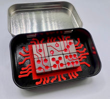 Load image into Gallery viewer, Red &amp; Gunmetal | Metal Circuit Dice | 6-Piece Set
