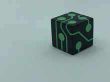 Load image into Gallery viewer, Green &amp; Black | Metal Circuit Dice | 6-Piece Set
