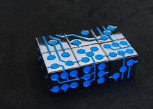 Load image into Gallery viewer, Blue &amp; Chrome | Metal Circuit Dice | 6-Piece Set
