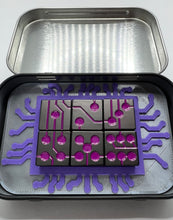 Load image into Gallery viewer, Purple &amp;  Gunmetal | Metal Circuit Dice | 6-Piece Set
